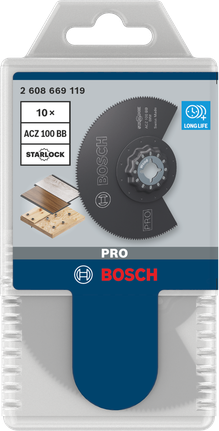 Hoja segmentada Bosch PRO ACZ 100 BB de 100 mm, paquete de 10.